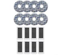Sacs à poussière de rechange et sacs à poussière pour aspirateurs robots X5 et X5 Pro, haute efficacité pour filtre HEPA avec kit de chiffons lavables (2 x 8 pièces)