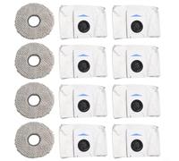 Sacs à poussière pour Deebot T20 OmniX1 pour Omni, pièces de rechange avec 8 sacs d'aspirateur et 4 chiffons d'essuyage (gris)