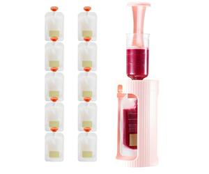 Sacs à presser réutilisables, aucun - Porte-sac à presser Kit rechargeable pour, sacs alimentaires rechargeables ensemble portable, petit remplissage de purée à presser de fruits maison pour |