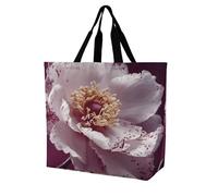 Sacs à provisions pliables et réutilisables pour cupcakes et flocons de neige - Grand sac à bandoulière pour le travail et les voyages, Une belle fleur, 40x40x16cm