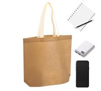 Sacs à provisions pliables - Réutilisables, sacs à provisions réutilisables | Sacs non tissés avec poignées, pour voyage, fitness, vacances, camping, cuisine, pique-nique, voyage, plage, Kaki, Fare