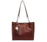 Sacs à provisions pour femmes rétro en cuir PU Sac à bandoulière de grande capacité Sac à bandoulière pour l'université -École Quotidien Voyage, marron, 330.00 x 130.00 x 260.00 mm
