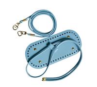 Sacs à raviolis avec bandoulière interchangeable et base renforcée en cuir synthétique avec cordon de serrage réglable pour fabriquer des accessoires, bleu ciel, 15cm