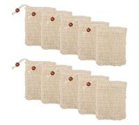 Sacs À Savon En Coton Et Lin 10 Pièces, Accessoires De Salle De Bain, Sacs En Maille De Mousse De Savon, Sacs À Cordon, Outils De Nettoyage Du Corps