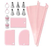 Sacs à seringue réutilisables, fournitures de décoration de gâteau | 15 pièces de conseils de glaçage et de tuyauterie - Kit de tuyauterie glacée Conceptions compliquées Outils robustes