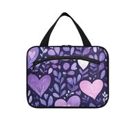 Sacs à suspendre violets pour femme avec crochet, trousse de maquillage compacte matelassée pour voyage, Porta Cosmeticos Mujer para cartera L