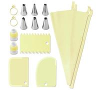 Sacs À Tuyaux Réutilisables - Outils De Décoration De Gâteaux, Kit De Tuyauterie De Glaçage 15pcs, Sacs En Pâtisserie Sûrs Et Faciles À Nettoyer | Outils De Décoration De Gâteaux Pour Les Cup