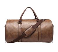 Sacs à vêtements pour voyage, grand sac de costume imperméable - Valise 2 en 1 en cuir avec compartiment à chaussures pour voyage d'affaires, vacances, homme et femme, Marron thé, Reportez-vous à la