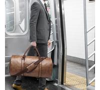 Sacs à vêtements pour voyage, sac à vêtements à main - Porte-costume convertible Grand sac de costume - Porte-vêtements en cuir avec compartiment à chaussures, valise habillée 2 en 1 pour hommes et fe