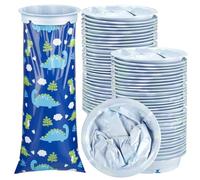 Sacs À Vomi Jetables,YouXiaor 10PCS Sac à Vomir Voiture Enfant Adultes Sac Vomitoire Voiture Portable Sac Vomissement Jetables 1000Ml Pour Les Voyages Ou Urgences Malades (Bleu)