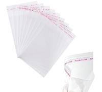 Sacs adhésifs en plastique - Sachets autocollants - Emballage refermable - Film - Cellophane - Polypropylène - Fermeture adhésive (lot de 100, 25x35 cm)
