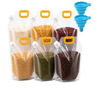 Sacs alimentaires hermétiques réutilisables avec poignée, fond stable et bec verseur pour le rangement de cuisine (3.3 lb (1.5 kg),6pc)