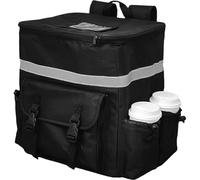 Sacs alimentaires isolés,grands sacs pour aliments chauds | Sac à dos isolé Snacks,Sac de livraison étanche avec 4 poches en cuivre pour camping, plage, pique-nique, maison, Boucle double, se