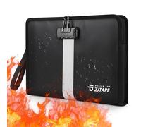 Sacs anti feu avec serrure - Documents, Portefeuille ignifuge, coffre-fort portable, Mallette Grande Capacité pour Tablettes, Argent, Documents A4, Contrats et objets de valeur