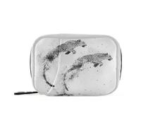 Sacs artistiques à encre léopard avec compartiments détachables, organiseur pratique de voyage, pilulier