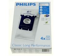 Sacs Aspirateur - PHILIPS - S-BAG - Long Performance - 4 pièces - Compatible avec plusieurs modèles