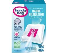 Sacs aspirateurs Handy bag® PH86/PH96® - Philips, Electrolux, AEG, Tornado - 4 sacs + 1 filtre sortie d'air à découper