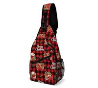 Sacs Bandoulière Christmas Truck Red Black Buffalo Check Plaid Sling Bag Léger Sacoche Bandouliere Sport Crossbody Pour Camping Voyager Randonnée