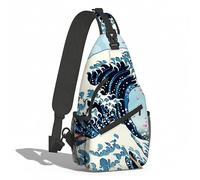 Sacs Bandoulière Great Wave Cherry Bloom Sac De Poitrine Léger Sac Bandouliere Sport Sling Bag Pour Camping Cyclisme Randonnée