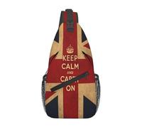 Sacs Bandoulière Keep Calm And Carry On Uk Flag Sacoche Bandouliere Élégant Sac De Poitrine Sport Crossbody Pour Escalade Randonnée Cyclisme