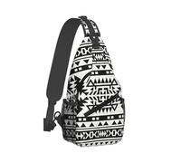 Sacs Bandoulière Southwest Aztec Native American Pattern Black And White Sling Bag Léger Sacoche Bandouliere Casual Crossbody Pour Cyclisme Escalade Randonnée