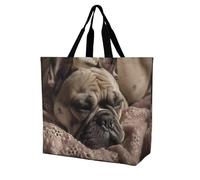 Sacs Cabas Femme Bouvier Français Couché Durable Sac De Gym Décontracté Tote Bag Pour L‘École Homme Gym