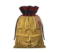 Sacs cadeaux à cordon imprimés hiéroglyphiques égyptiens pour Noël, parfaits pour emballer des friandises, des bonbons ou autres gourmandises. Idéal pour les fêtes d'anniversaire et autres occasions s