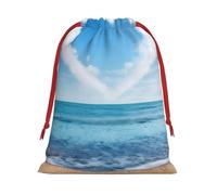 Sacs cadeaux avec cordon de serrage en forme de cœur romantique imprimé plage sac cadeau réutilisable sacs cadeaux pour fête