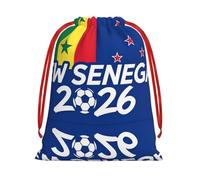 Sacs cadeaux avec cordon de serrage et imprimé drapeau du Sénégal pour cadeaux de fête et sacs cadeaux sur le thème du football