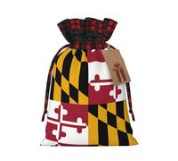 Sacs cadeaux avec drapeau de l'État du Maryland pour Noël, Halloween, anniversaire, fête des mères, cadeaux parfaits