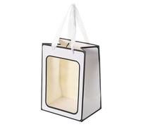 Sacs cadeaux avec fenêtre transparente et poignées for bouquets de fleurs fourre-tout en papier for fournitures d'emballage Sac courses Pour Cadeaux(Colors 4,20x15x10cm,50pcs)