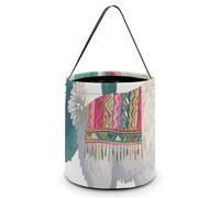 Sacs cadeaux avec poignée fourre-tout portable seau cadeau magnifiquement tropical lama alpaga vert fleur imprimé sac à bonbons panier fourre-tout, Tropical Lama Alpaga Fleur Verte, 7.9x8.3 inches