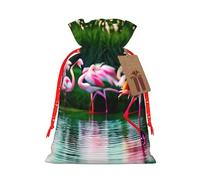 Sacs cadeaux colorés et fabuleux avec imprimé flamants roses réutilisables avec cordon de serrage pour fêtes, friandises, accessoires ou souvenirs