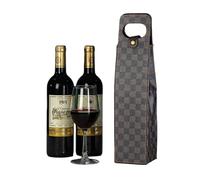 Sacs cadeaux d'anniversaire, en cuir, porte-bouteilles pour double bouteilles, réutilisables, sacs cadeaux de vin, sac de transport, boîte cadeau pour vin, prosecco, champagne (V)