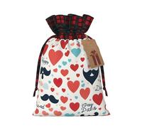 Sacs cadeaux de fête de Noël avec cordon de serrage en lin pour fête des pères, cadeaux de Noël, bonbons, bonbons, bijoux, sacs à bijoux, tissu à carreaux