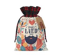 Sacs cadeaux de fête de Noël avec cordon de serrage en lin pour fête des pères, cadeaux de Noël, bonbons, bonbons, bijoux, sacs à bijoux, tissu à carreaux