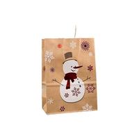 Sacs Cadeaux De Noel, 12 Pièces Sac Kraft Avec Poignée Noel, Sac Cadeaux Kraft Noël, Convient pour les Sacs de Bonbons et de Biscuits de Noël