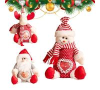 Sacs Cadeaux De Noël,3 Pièces Pochettes Cadeaux Père Noël Bonhomme De Neige Élan - Sacs à Friandises de pour Nourriture Snack Popcorn Chocolat Cookie - Cuisson Fêtes d'Party