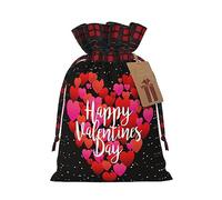 Sacs cadeaux de Noël à carreaux de buffle avec étiquettes, petits sacs à bonbons de Noël, sacs à friandises pour Halloween, sacs cadeaux de Saint-Valentin, cœur jardin
