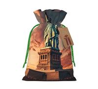 Sacs cadeaux de Noël avec cordon de serrage et cartes Motif Statue de la Liberté à New York