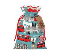 Sacs cadeaux de Noël avec cordon de serrage et inscription « I Like London »