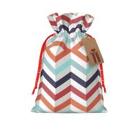 Sacs cadeaux de Noël avec cordon de serrage et lignes en zigzag