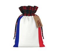 Sacs cadeaux de Noël avec cordon de serrage imprimé drapeau français pour emballage de Noël Sacs à friandises