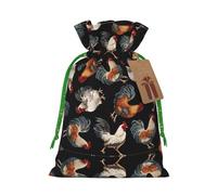 Sacs cadeaux de Noël avec cordon de serrage Motif coqs français