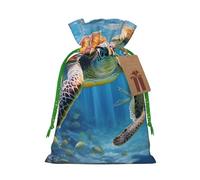 Sacs cadeaux de Noël avec cordon de serrage Motif tortues de mer
