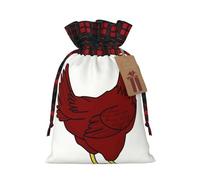 Sacs cadeaux de Noël avec cordon de serrage - Poule rouge - Pochettes cadeaux réutilisables pour toutes les occasions