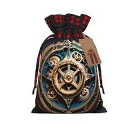 Sacs cadeaux de Noël avec cordon de serrage style steampunk - En lin rustique - Avec étiquettes - Pour fête de mariage