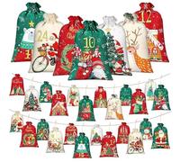 Sacs cadeaux de Noël | Calendrier de l'Avent avec 24 compartiments numérotés | Sacs à bonbons de Noël - À utiliser pour sapin de Noël et mariage et anniversaire, fête d'enfant