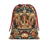 Sacs cadeaux de Noël en forme de sphinx égyptien, grande taille, en velours doux avec fermeture à ruban rouge pour cadeaux de fêtes et emballages cadeaux