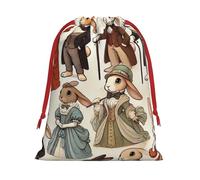 Sacs cadeaux de Noël en peluche avec cordon de serrage de l'époque victorienne - Grande taille - En velours doux - Avec fermeture à ruban rouge - Pour cadeaux de fêtes et emballages cadeaux